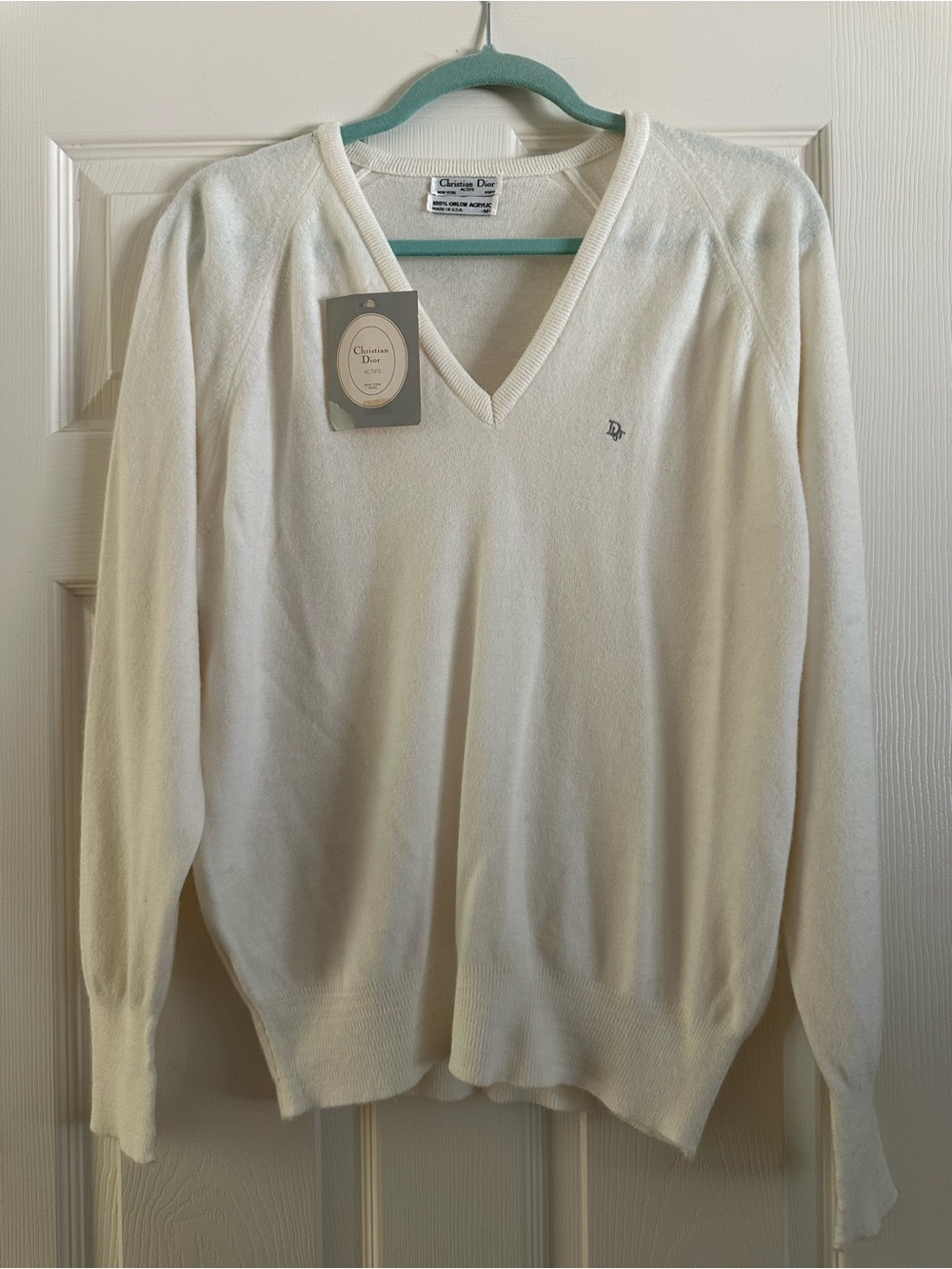 Dior Men’s Ivory V-Neck Sweater